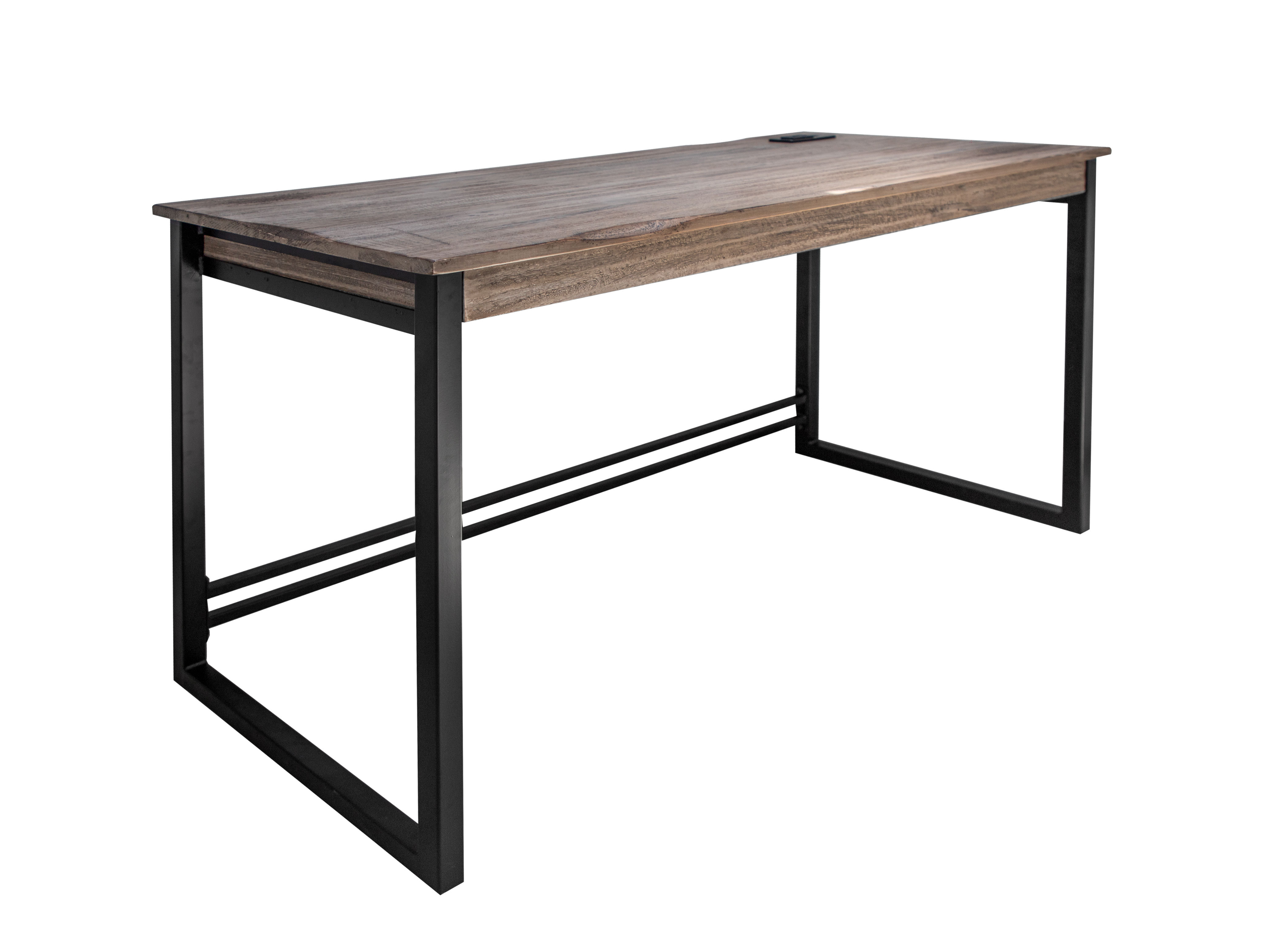 International Furniture Direct Blacksmith Solid Wood Top Metal Base